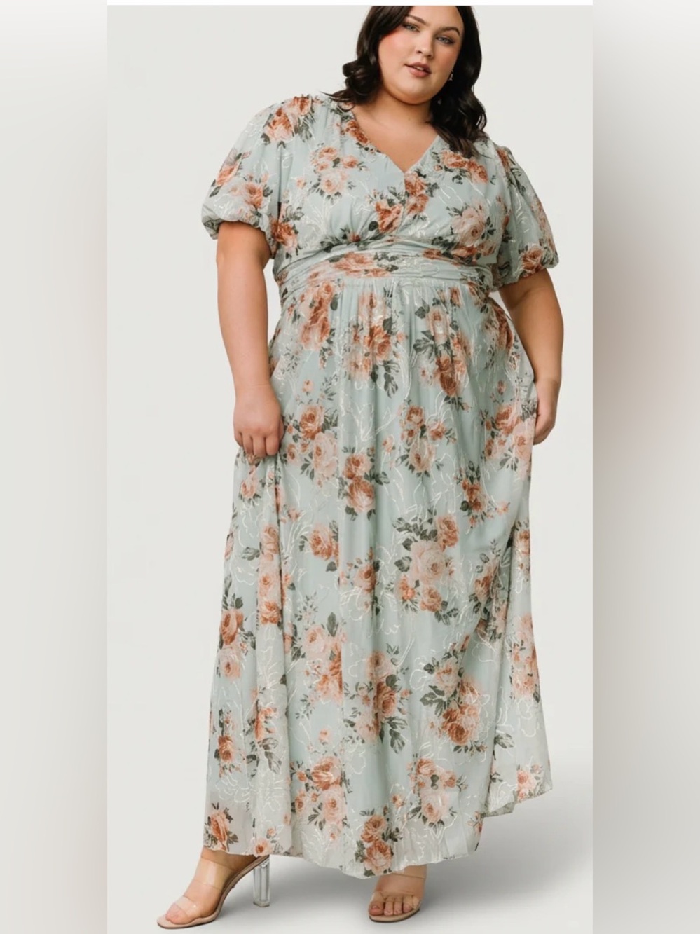 Baltic Born Ardley Maxi Dress- Sage Floral 1X